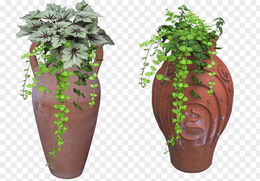 Retro Decorative Vase Flower Garden Clip Art PNG