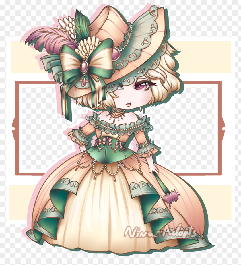 Rococo Painting Costume Design Fairy Flower Figurine PNG