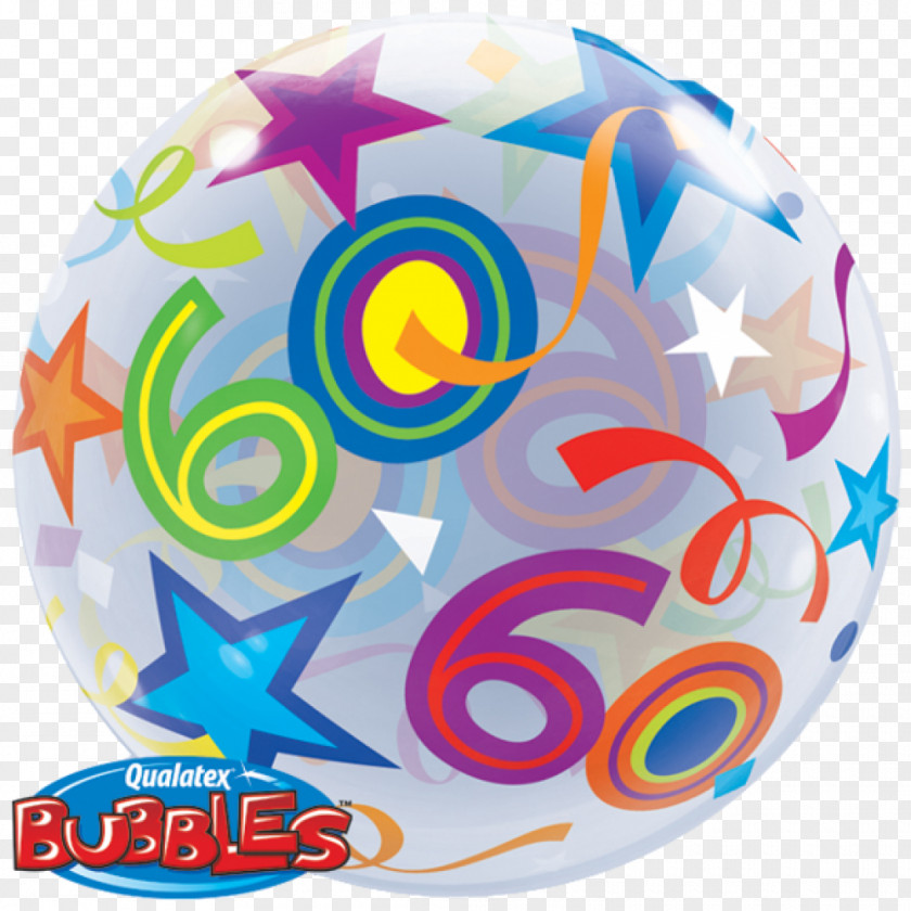 60th Birthday Balloon Party Gift Flower Bouquet PNG
