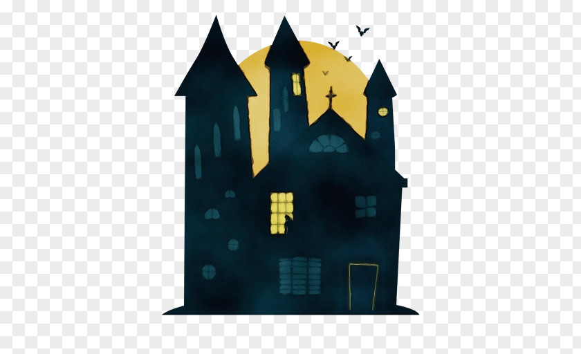 City Building Haunted House Cartoon PNG