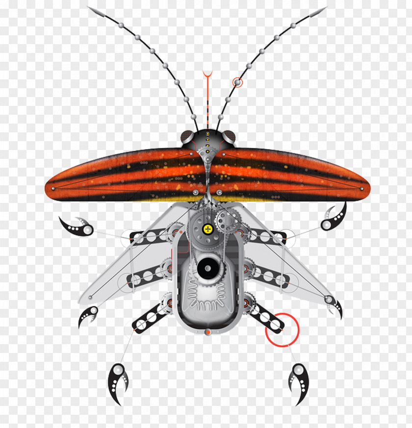 Mechanical Insect Beetle Butterfly Creativity Antenna PNG