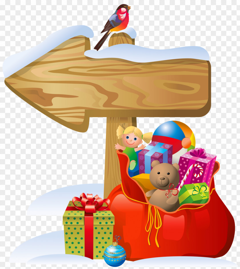 Transparent Christmas Sign And Santa Bag Clipart Claus Tree Clip Art PNG