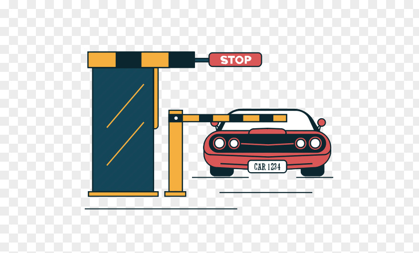 Cartoon Parking Bus Icon PNG