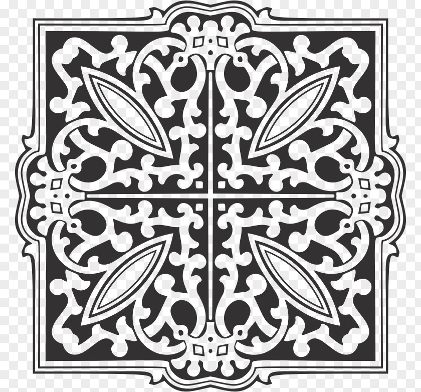 Design Black And White Ornament Pattern PNG