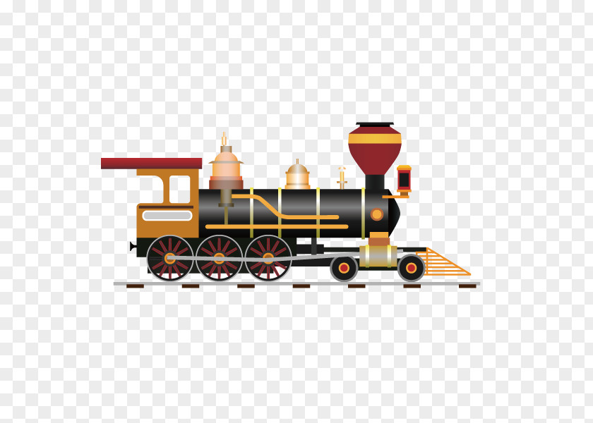 Train,Retro Train Rail Transport Steam Locomotive Illustration PNG