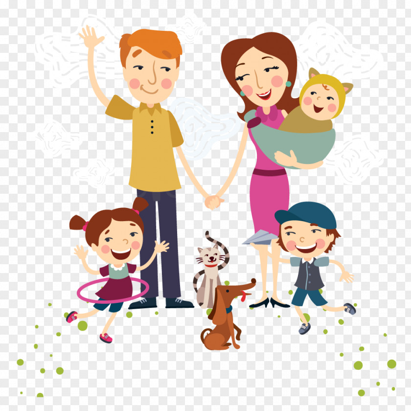 Cartoon Happy Family Happiness Euclidean Vector Illustration PNG