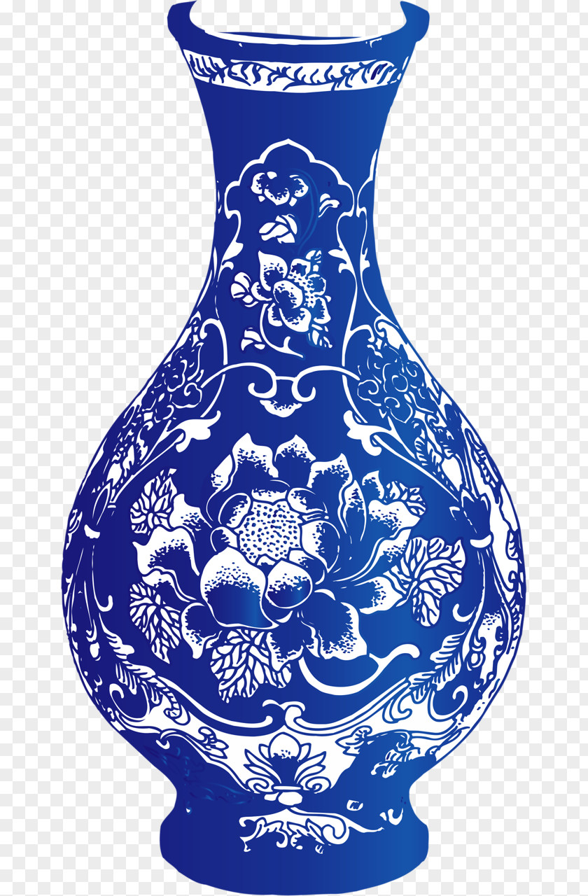 Blue Vase And White Pottery Graphic Design Clip Art PNG