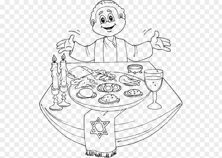 Child Passover Seder Plate Coloring Book PNG