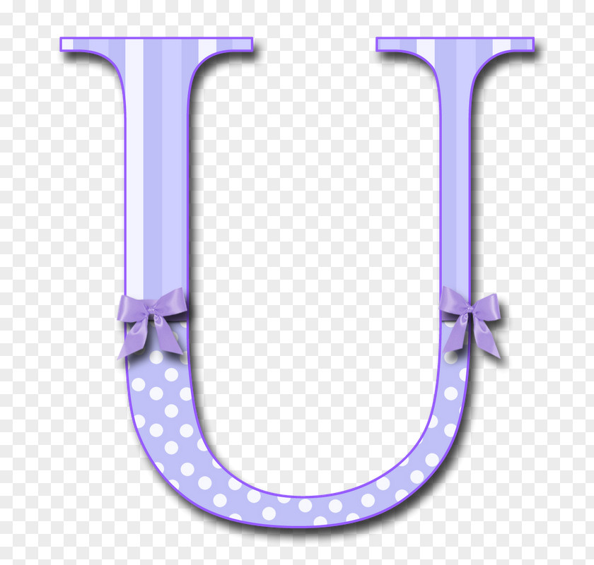 Purple Bow Letter Case Alphabet U PNG