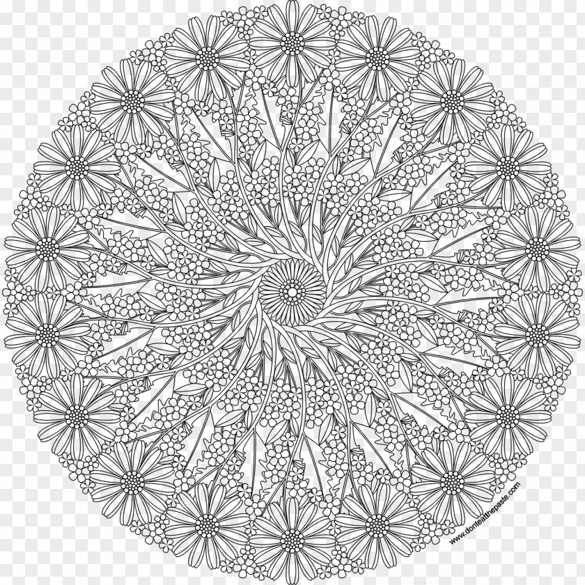 Mandala Coloring Flower Mandalas: 30 Hand-Drawn Designs For Mindful Relaxation Book PNG