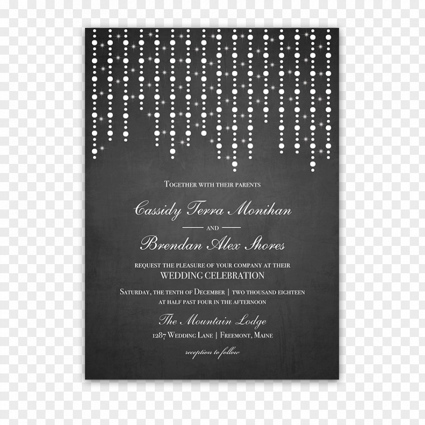 String Lights Wedding Invitation Paper Reception RSVP PNG