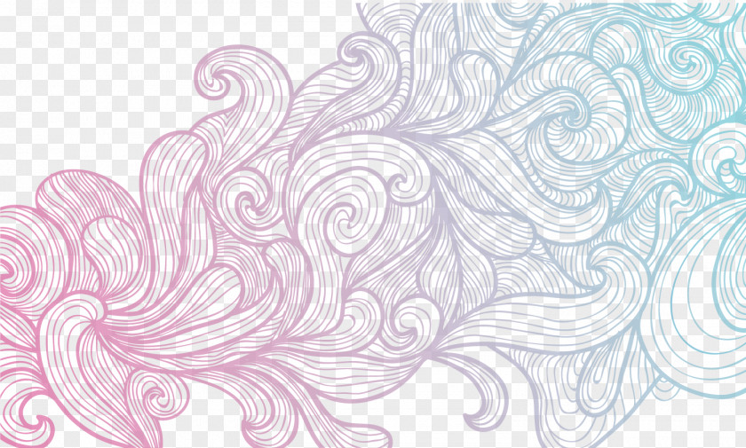 The Gradient Vector Hand-painted Shading Euclidean Line PNG