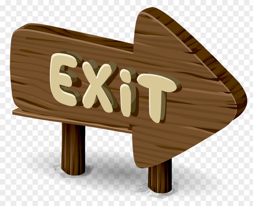 Wood Arrow Sign Exit Emergency Clip Art PNG