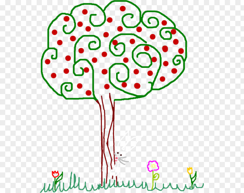 Children Hand-painted Apple Tree Drawing Graphic Design PNG