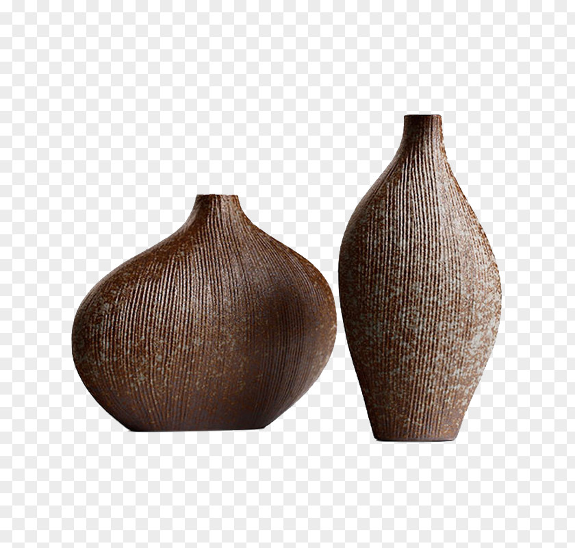 Dark Brown Vase Material Ceramic Porcelain Pottery Ornament PNG