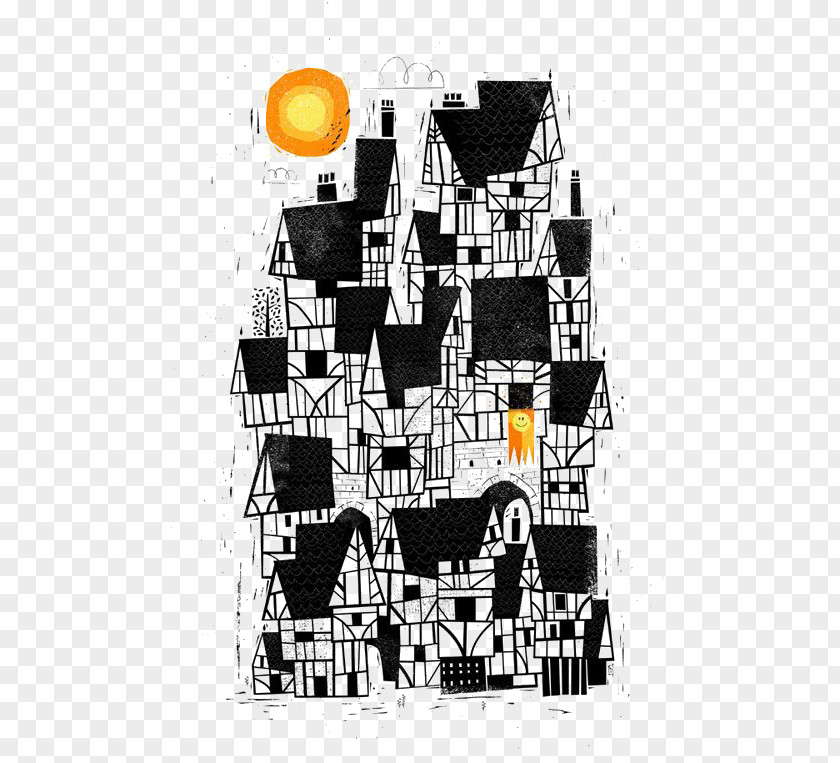 Abstract Town Concept Art Illustrator Drawing Illustration PNG