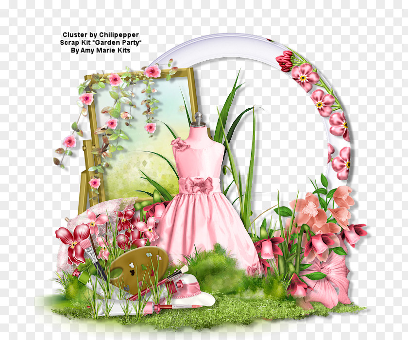 Garden Party Floral Design Flower Picture Frames PNG
