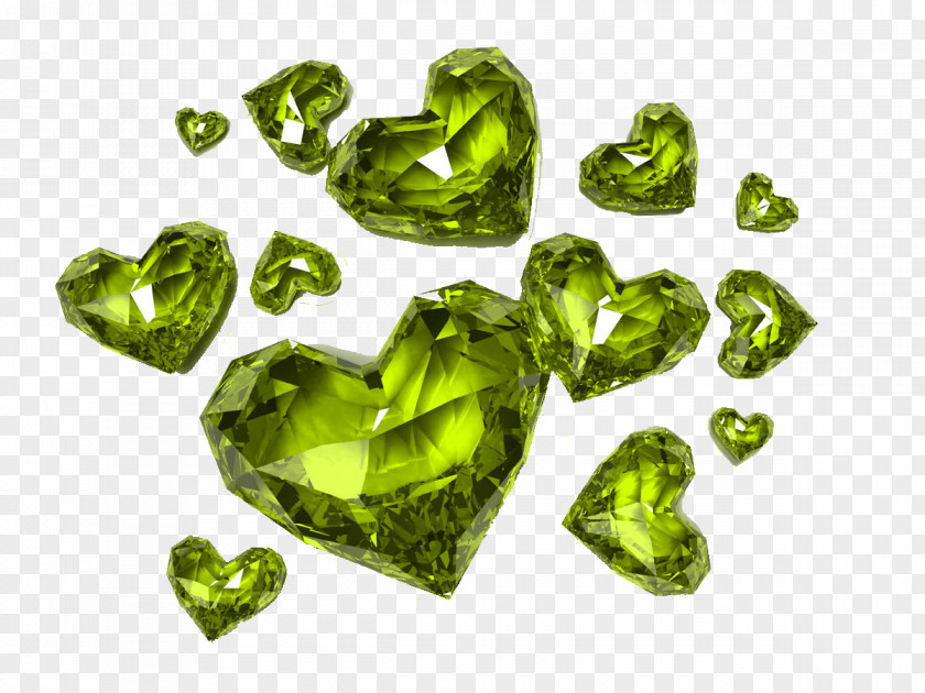 Green, Heart-shaped Diamond Heart Clip Art PNG