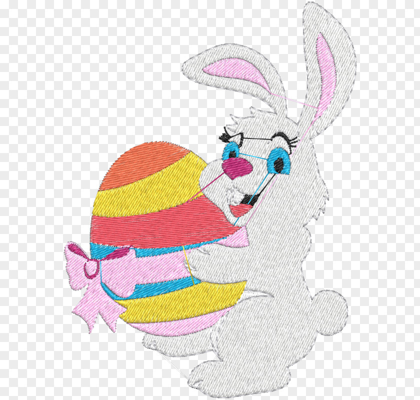 Pascoa Easter Bunny Hare Rabbit Embroidery PNG