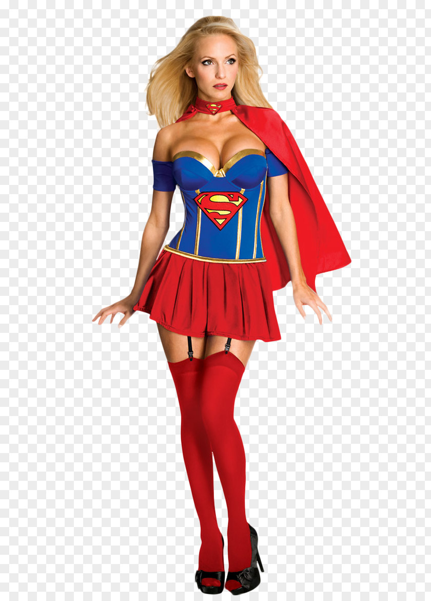 Supergirl Halloween Costume Woman Corset PNG