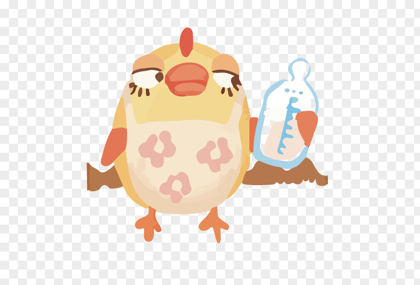 Cartoon Chick Drink Drawing Illustration PNG