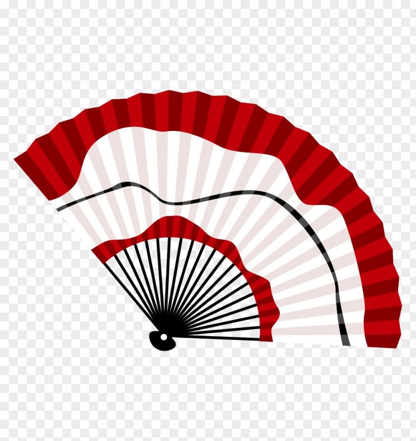Vector Red And White Fan Hand PNG
