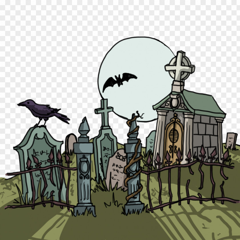 Graveyard Building House Cartoon Tree PNG