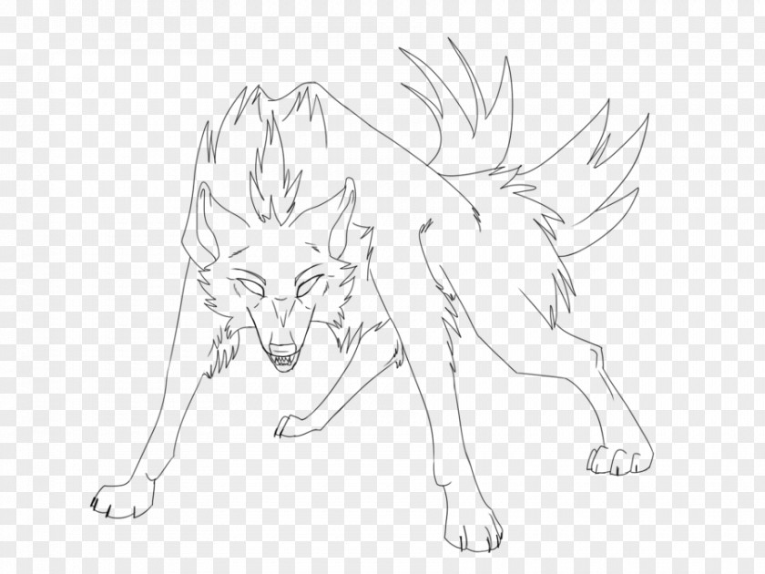 Lovely Dog Line Art Drawing Gray Wolf PNG