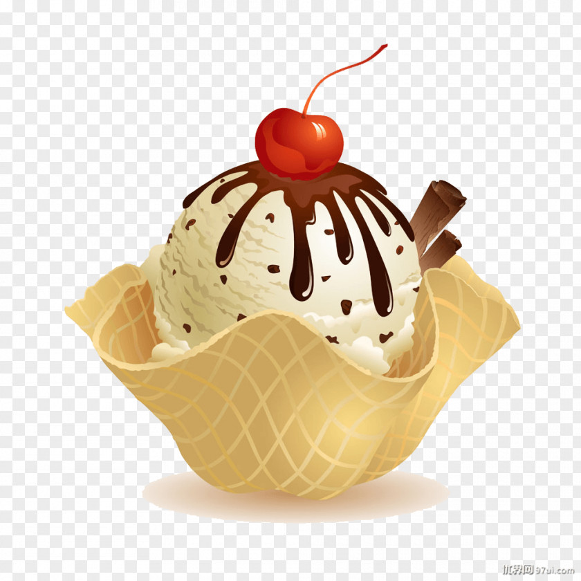 Small Fresh Ice Cream Chocolate Cones Fudge PNG