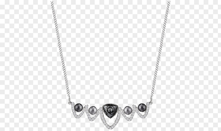 Swarovski Crystal Necklace Jewelry Women's Black Earring Jewellery Pearl PNG