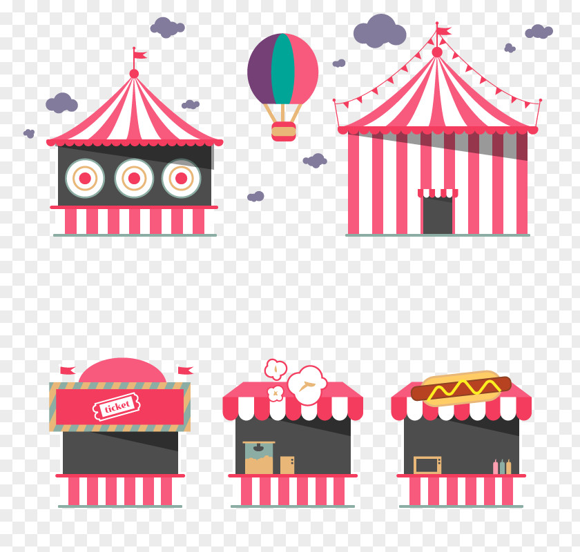 Vector Amusement Park Circus Clip Art PNG