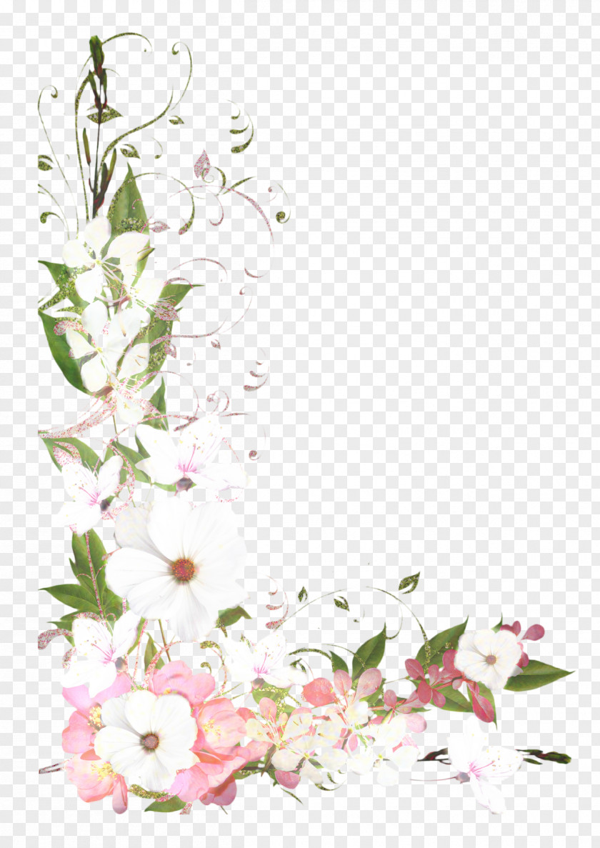 Wildflower Plant Stem Pastel Floral Background PNG
