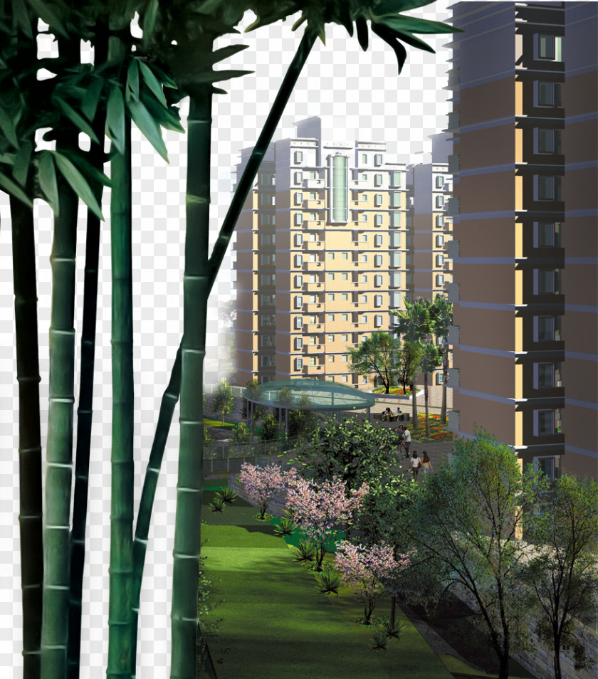 Bamboo Residential Building Architecture Microsoft PowerPoint Reversal Film PNG