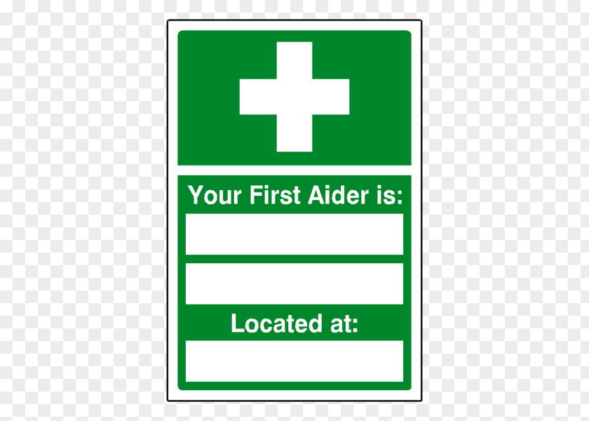 First Aider Aid Supplies Kits Sign Health And Safety Executive PNG