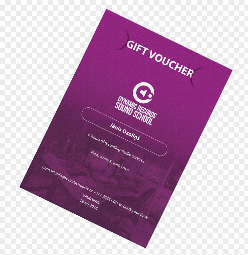Giftvoucher Dinamic Records Gift Card Recording Studio Christmas PNG