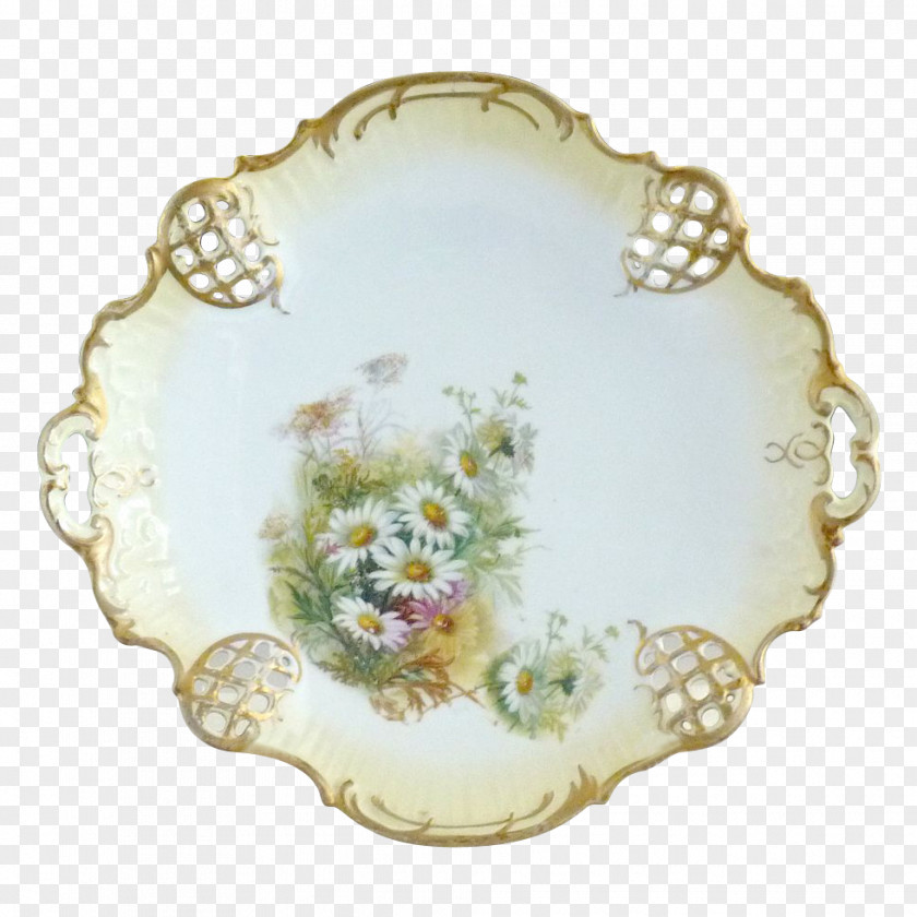 Hand-painted Daisy Porcelain Tableware Limoges Margarita Platter PNG