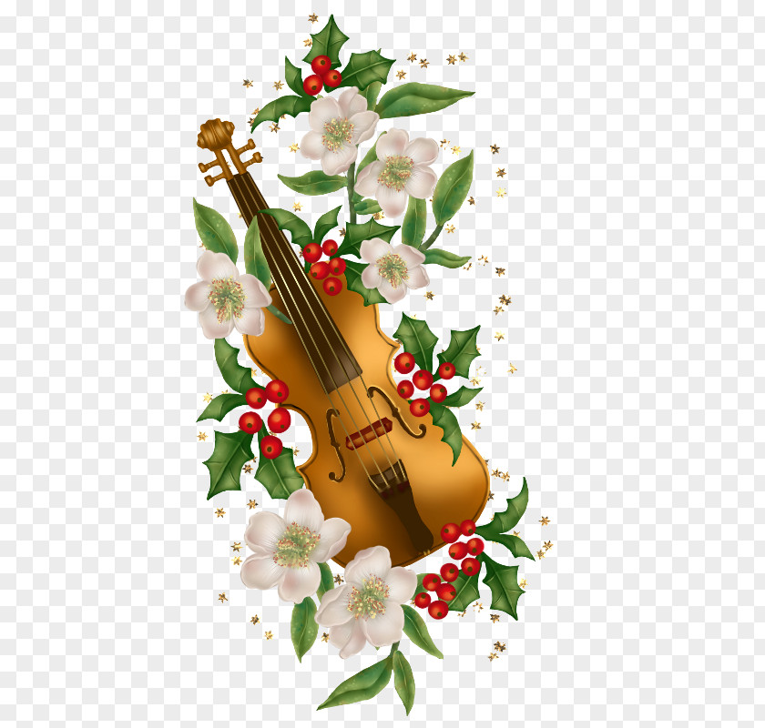 A Violin Christmas Card Musical Instrument PNG