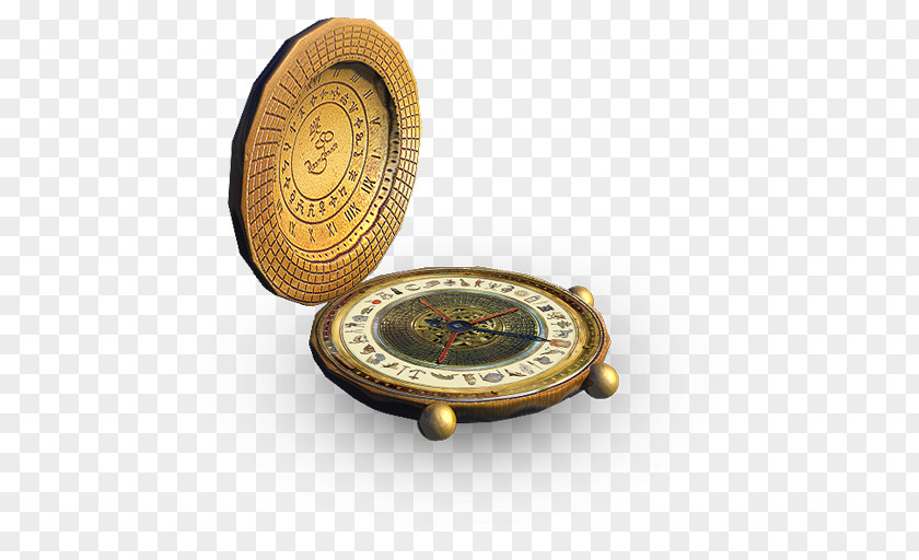 Brass Compass Shabbat Ten Commandments Icon PNG