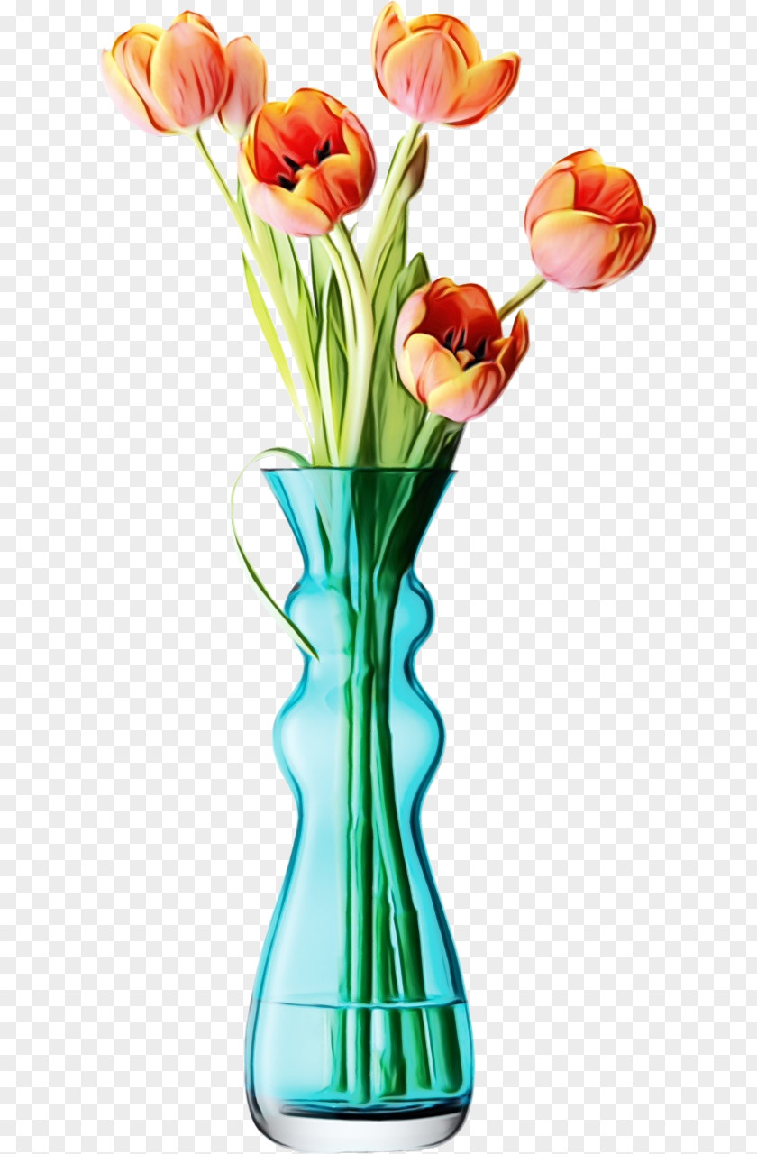 Vase Tulip Cut Flowers Flower Bouquet PNG
