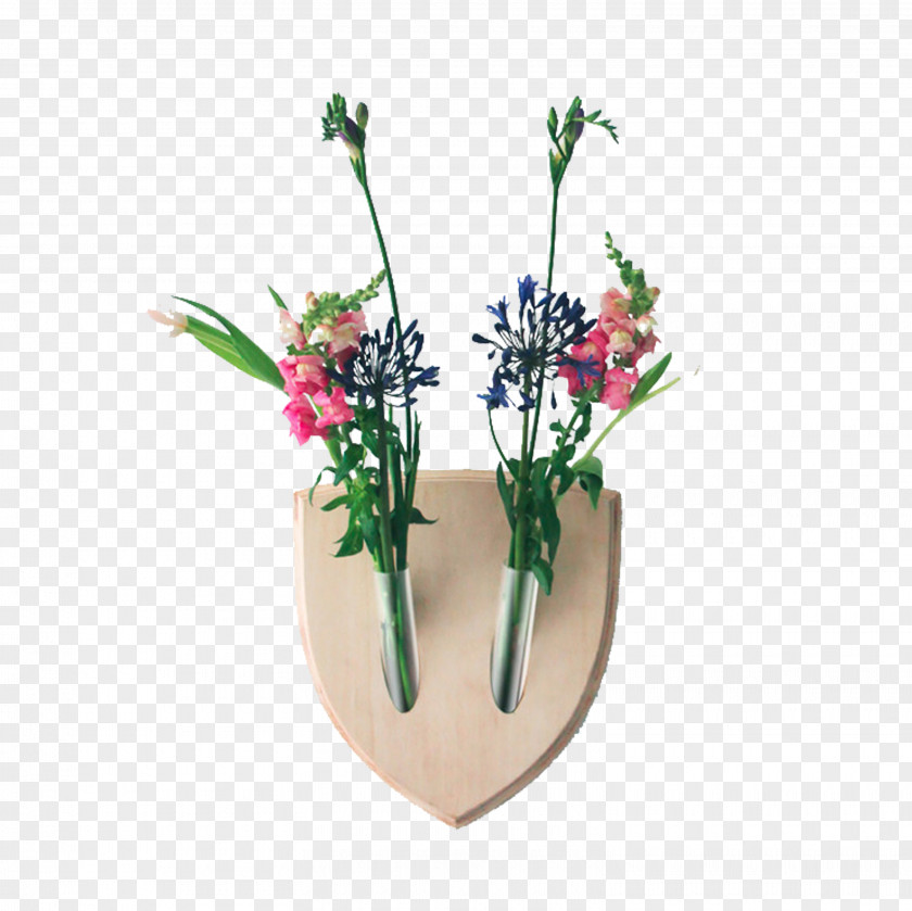 Green Tea Design Floral Trophy Hunting Wall Vase PNG