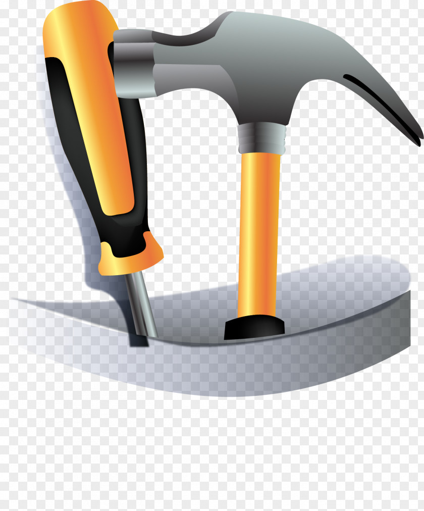 Vector Painted A Hammer And Screwdriver PNG