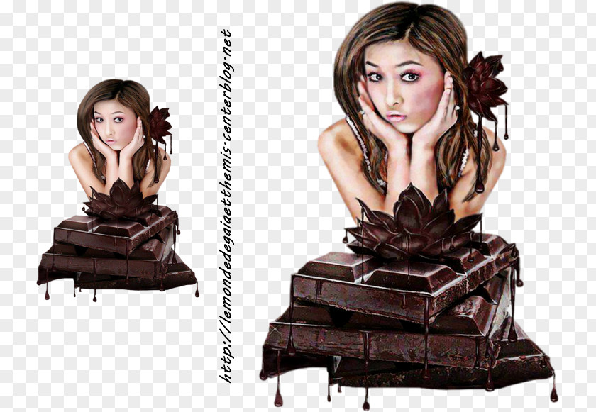 Femme Dessin Brown Hair Chocolate PNG