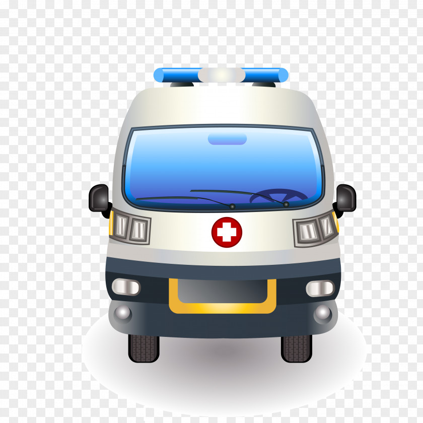 Cartoon Hand Painted Ambulance Vector Euclidean Icon PNG