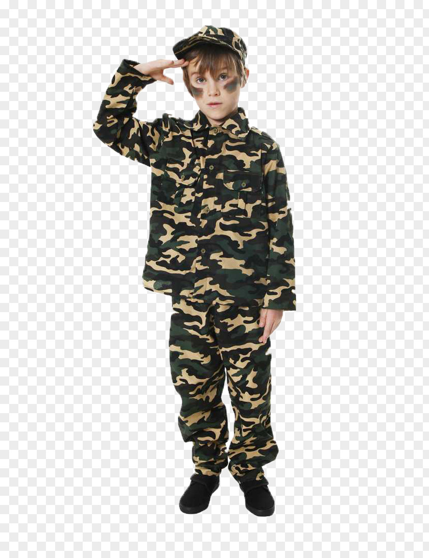 Soldier Costume Party Military Camouflage Child Uniform PNG