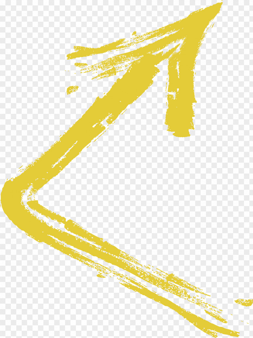 Yellow Pen Right Angle Arrow PNG