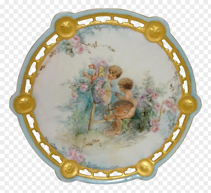 Handpainted Plates Porcelain Oval PNG