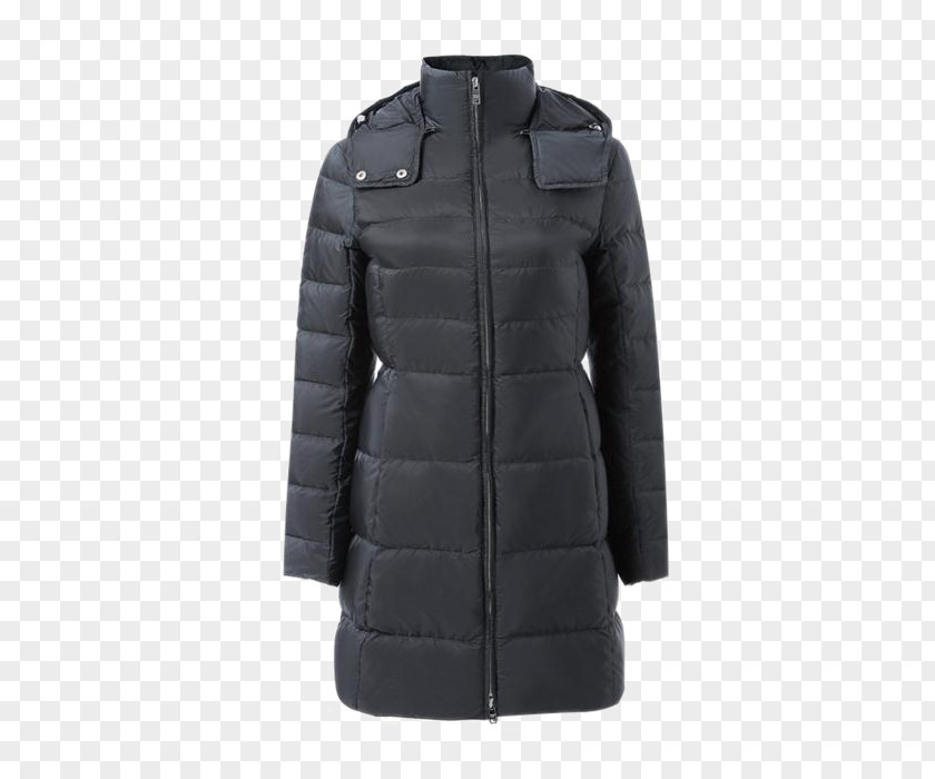 Nylon Zipper Closure Ladies Jacket And Long Sections Coat Prada Collar PNG