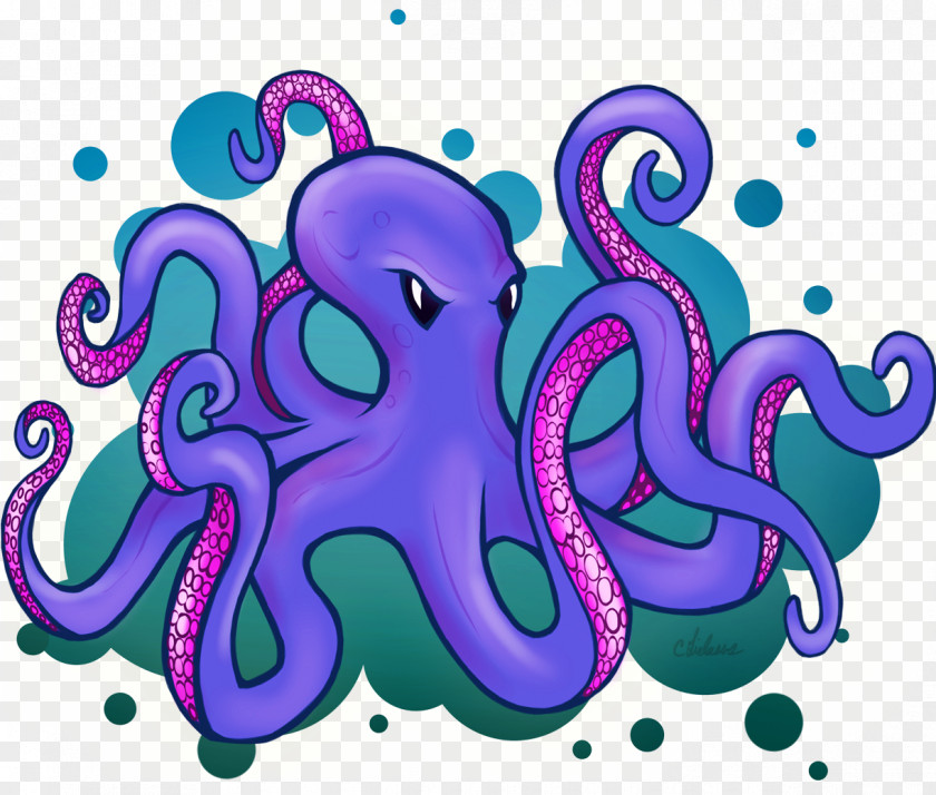Giant Pacific Octopus Character Cartoon PNG