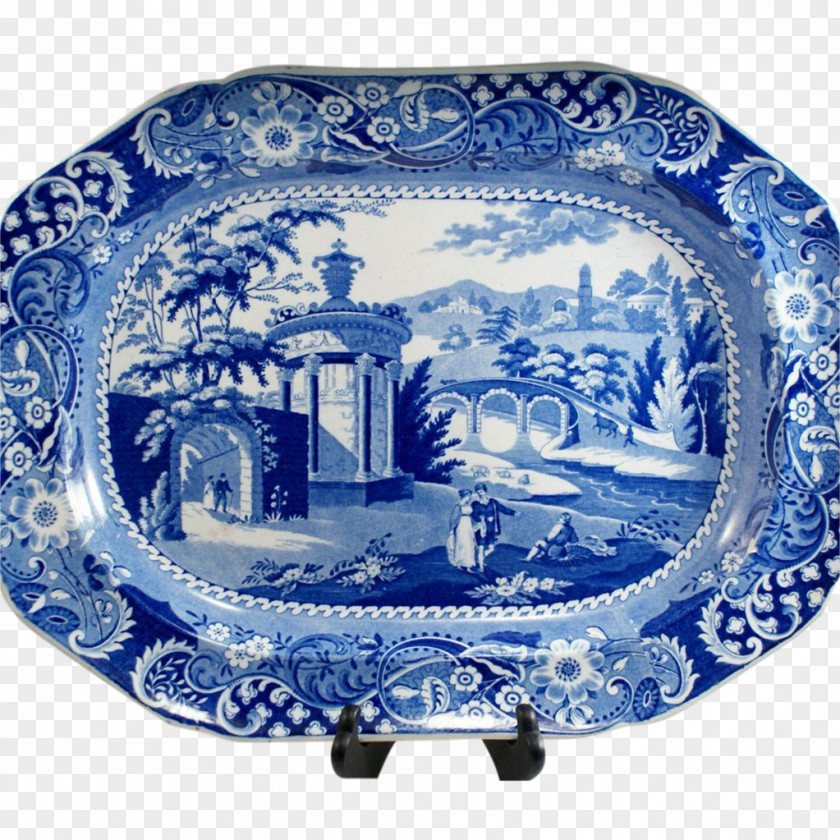 Plate Oval M Blue And White Pottery Product Tableware PNG