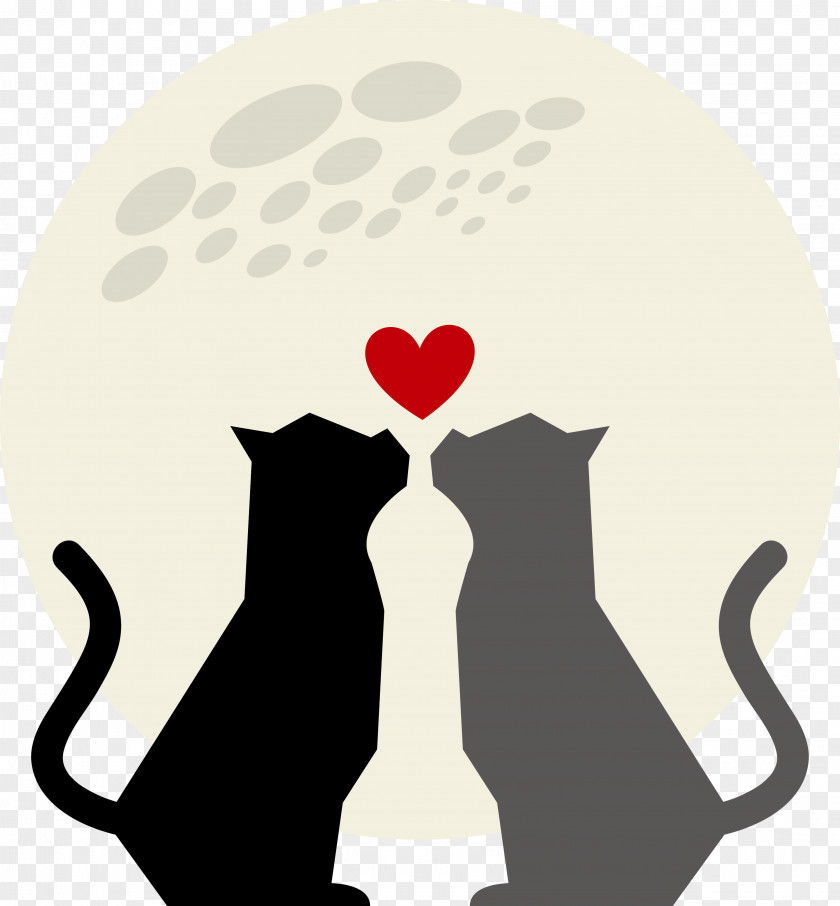 Vector Loving Cat Love Graphic Design PNG